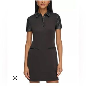 Karl Lagerfeld Mixed Media Polo Dress